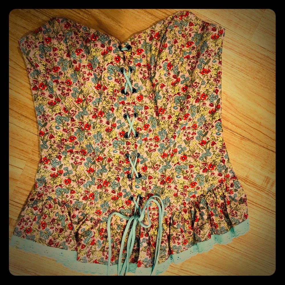 Betsey Johnson Floral Corset Top